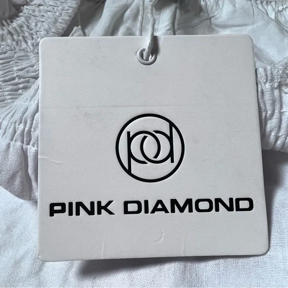 NWT* Pink Diamond White 100% Cotton Tiered Mini Dress Size 8 - Picture 13 of 16